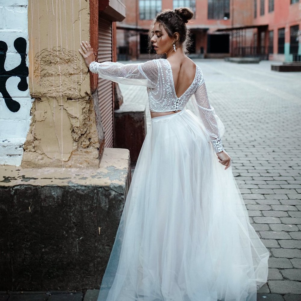 HANDMADE Bridal Tulle Maxi Skirt & Glitter Top